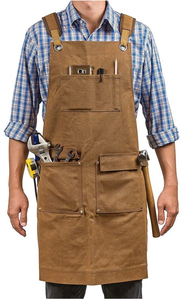 Echte Leren BBQ Werkrok Gereedschapstas ~ Unisex ~ Cadeau-idee voor Hem en Haar