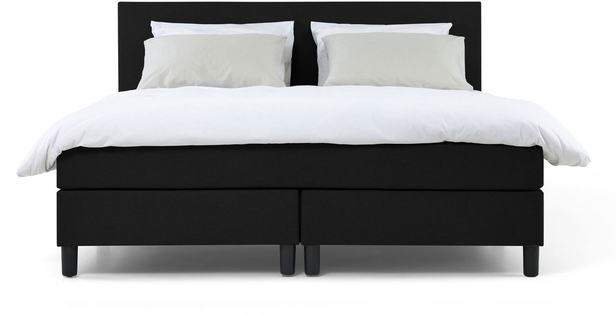 Maxi Owen Boxspring 140x200 cm - Gestoffeerd Tweepersoonsbed Zwart - afbeelding 2