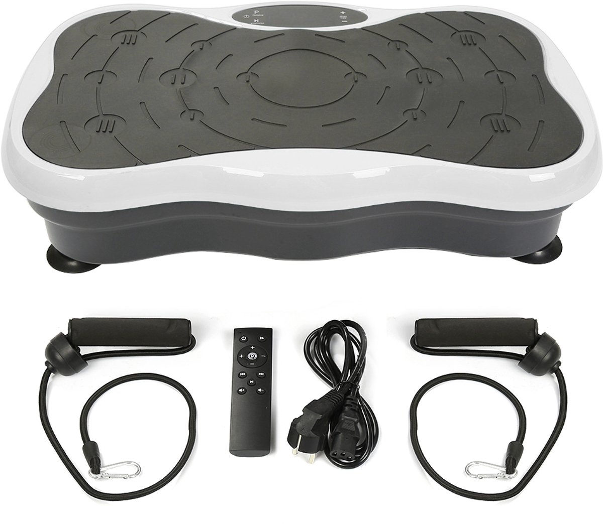 PIPIPOXER-Trilplaat Tril Fitness Bluetooth LCD Training Oefenplatform- Zwart en Wit