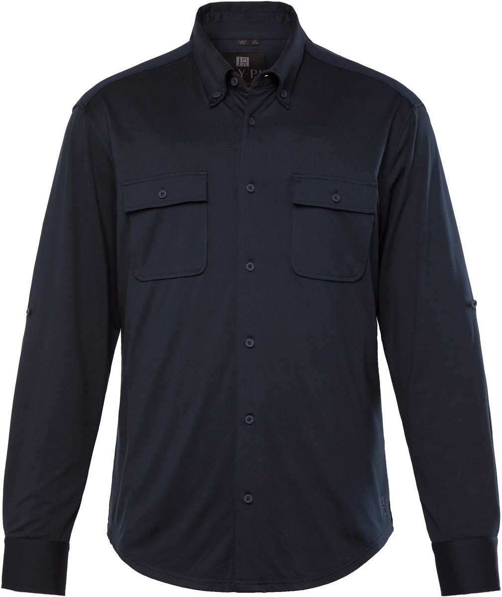 JAY-PI - Heren - Overhemd outdoor FLEXNAMIC® uv-bescherming lange mouwen - Navy blauw - Maat 6XL