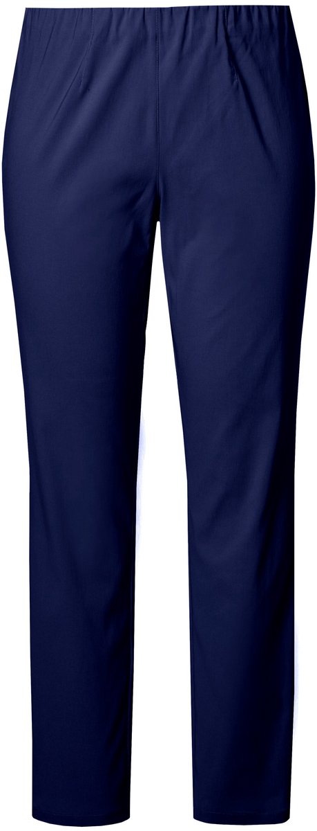 Ulla Popken - Dames - Bengalin broek Sienna smalle pijp elastische tailleband - Diepdonkerblauw - Maat 52