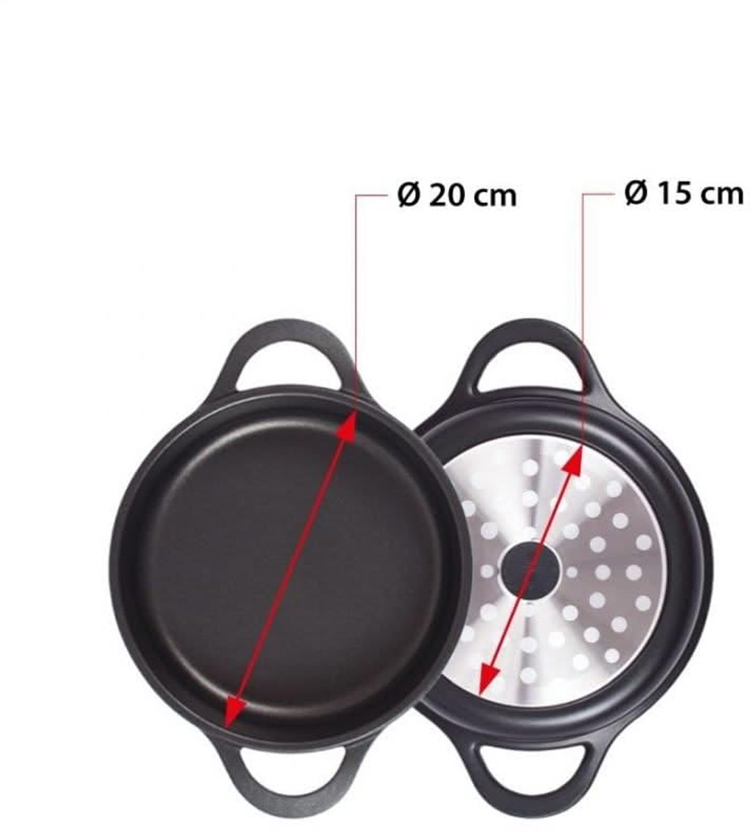 Inductie Compatibele Ovenschotel 20 cm met Deksel - Hoge Kwaliteit Voor Koken en Stoofschotels
