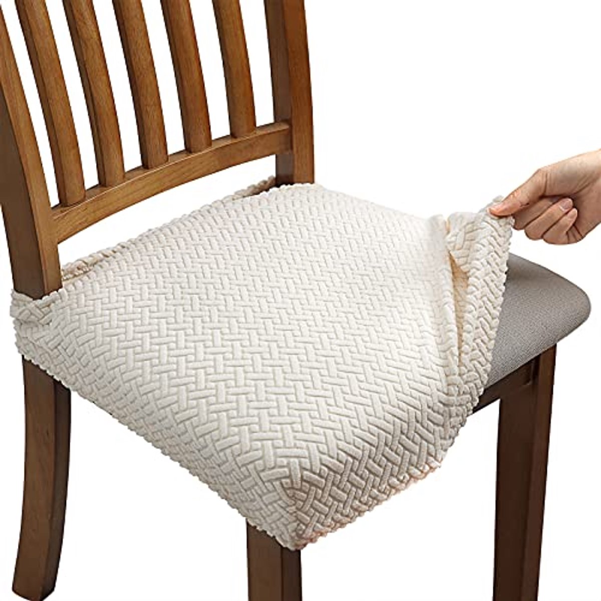 Rekbare jacquard-stoelhoezen voor eetkamer - Set van 6 afneembare en wasbare hoezen