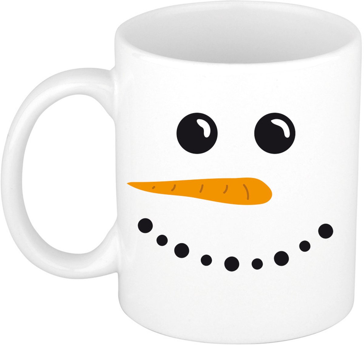 Bellatio Decorations Koffiemok - Sneeuwpop - 300 ml - keramiek - kerstcadeau - kerstmis