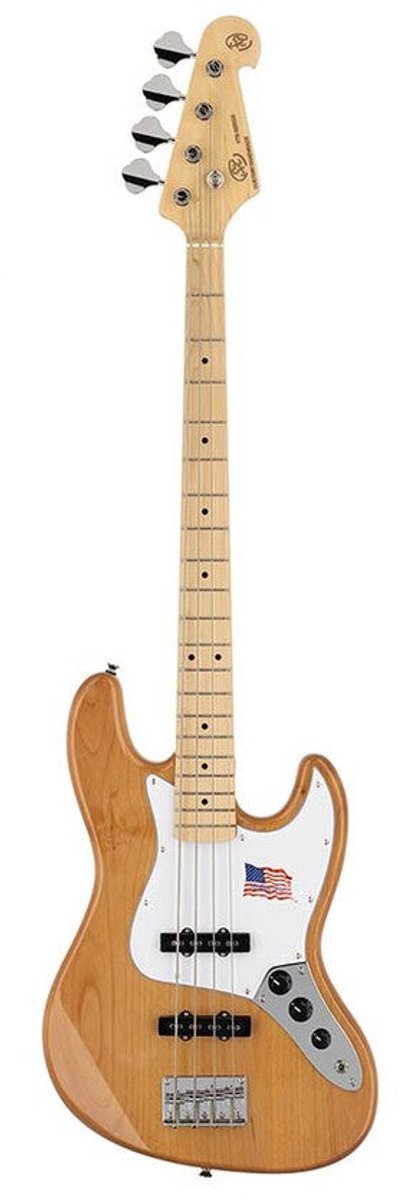 Elektrische basgitaar - SX SJB/ALD/NA - ALD Series - J-Style - Essenhout body - Naturel - Inclusief tas