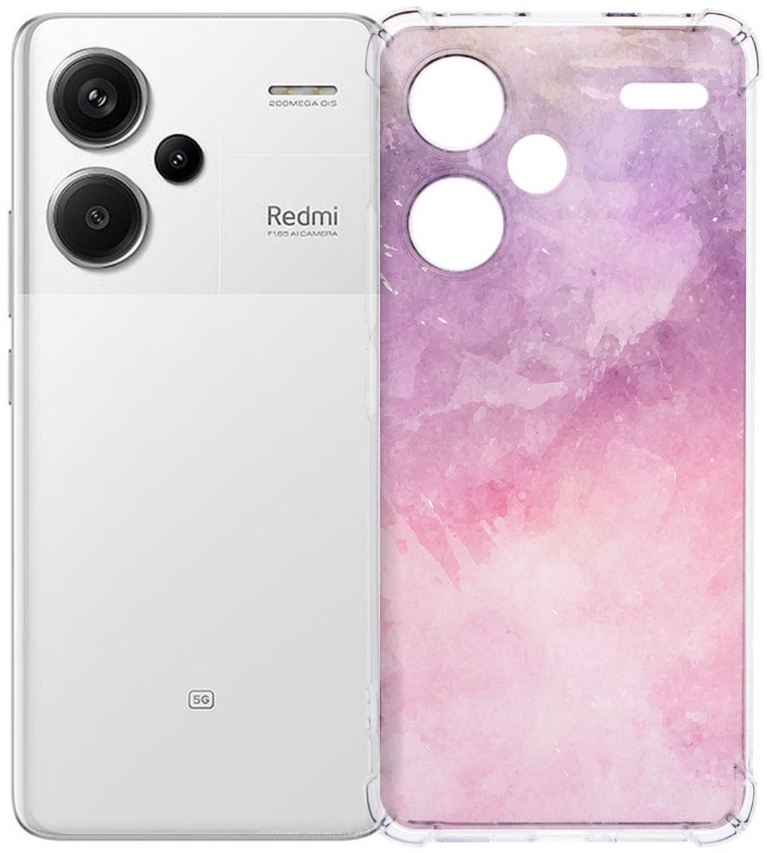 Xiaomi Redmi 13 Pro Plus Hoesje - Pink Purple Paint TPU Antishock