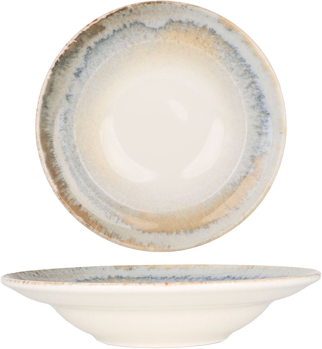 Bonna Pastabord - Knidos - Porselein - 24 cm (400cc) - set van 2
