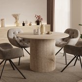 Meubella - Modena - Eetkamertafel - Travertin - 120x120x76 cm