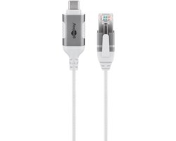 Goobay USB-C naar RJ45 LAN kabel | Slimline | USB3.0 | CAT6 | wit | 1,5 meter