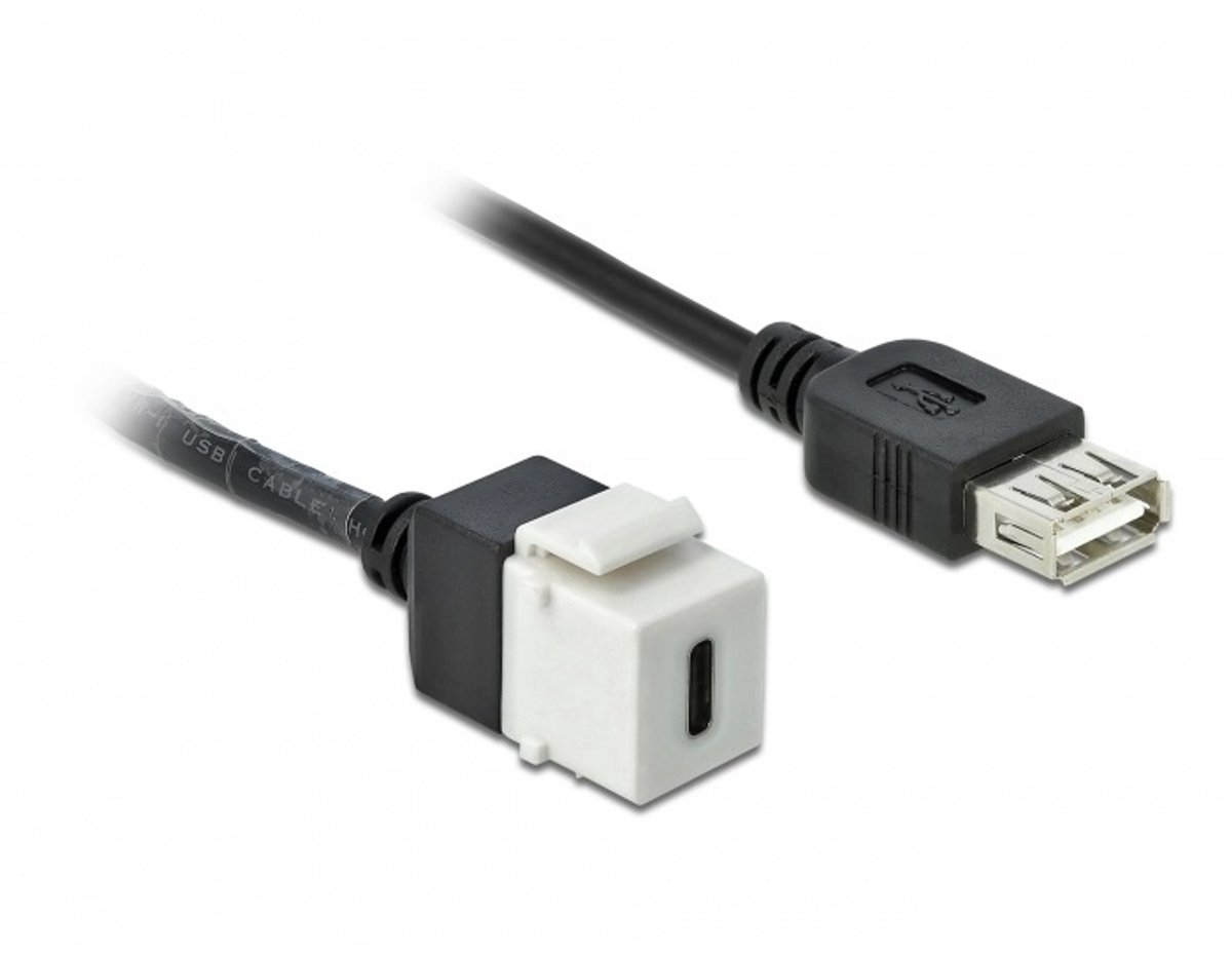 USB-C Keystone module - USB-A (v) | USB2.0 | wit | 0,25 meter