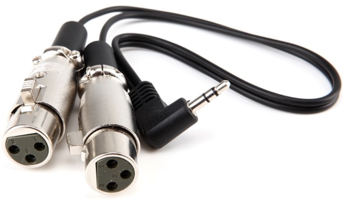 Image of 2x XLR (v) - 3,5mm Jack (m) haaks audio adapter kabel - 0,20 meter