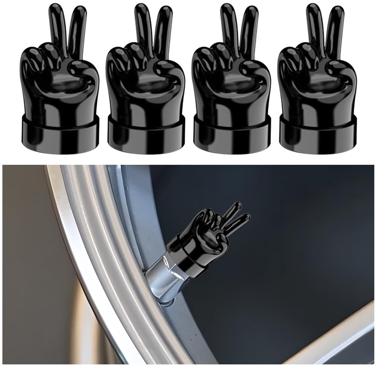 Tappis Autobandventieldoppen, 4 stuks, ventieldoppen voor banden, Tappis universele bandenventiel voor auto, auto, Tire Valve Stem Caps ventieldoppen (veel)