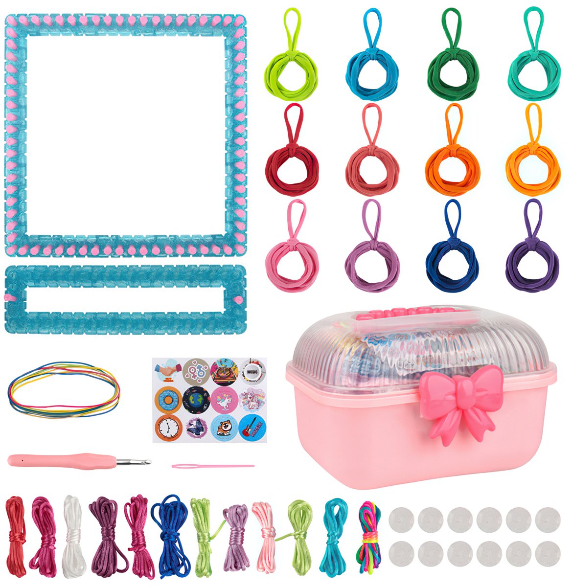 Creatorally Weefgetouw Set - Onderzetters Loom - Weeframen Breien en Borduren - DIY Weefgetouw voor Kinderen & Volwassenen – Handwerken Knutselset - Weefraam - Breiactiviteit voor Beginners
