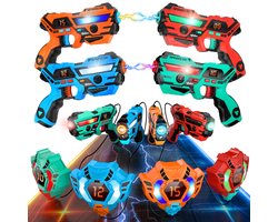 VATOS Laser Tag Set - Oplaadbaar 4-Speler Infrarood Game - Real-time Data Sync - Binnen & Buiten Spleegoed - Lasergame Set voor Kinderen Leeftijd 6-12 jaar