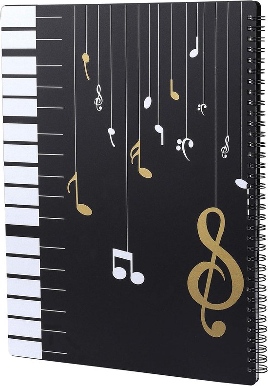 Opbergmap voor muziekbladmuziek, A4-formaat, 30 vakken, G Clef, opbergzak voor muziekdocumenten voor muzikanten en muzikanten Opbergmap voor muziekbladmuziek, A4-formaat, 30 vakken, G Clef, opbergzak voor muziekdocumenten voor muzikanten en muzikanten