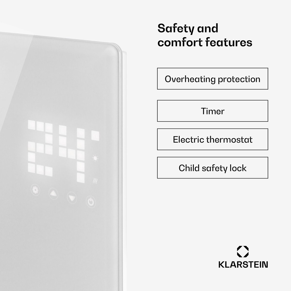 Klarstein elektrische kachel, convectiekachel met wielen, draagbare elektrische kachel, energiebesparend, slanke, stille elektrische kachel, vrijstaande elektrische radiator met thermostaat, 1000 W – foto 5