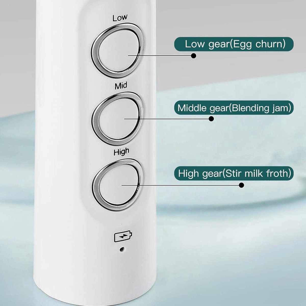 Melkopschuimer - Melkopschuimer elektrisch - Melkopschuimers - Melkopschuimer electrisch - USB oplaadbare melkopschuimer - 3-snelheden elektrische schuimmaker - Met roestvrijstalen garde - Voor koffie-cappuccino-latte-matcha-eiwitpoeder - Zwart — cadeau in Kookcadeaus - foto 2