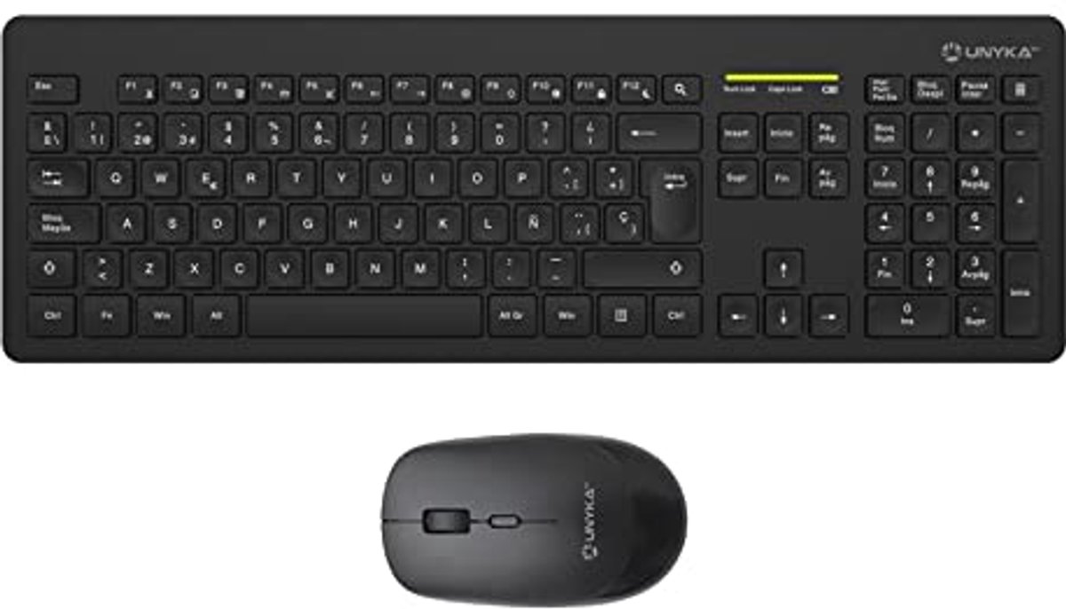 Draadloos Toetsenbord en Muis Set - Slim en Ergonomisch met Membraantoetsen - USB 2.4 GHz - Tot 1600 DPI