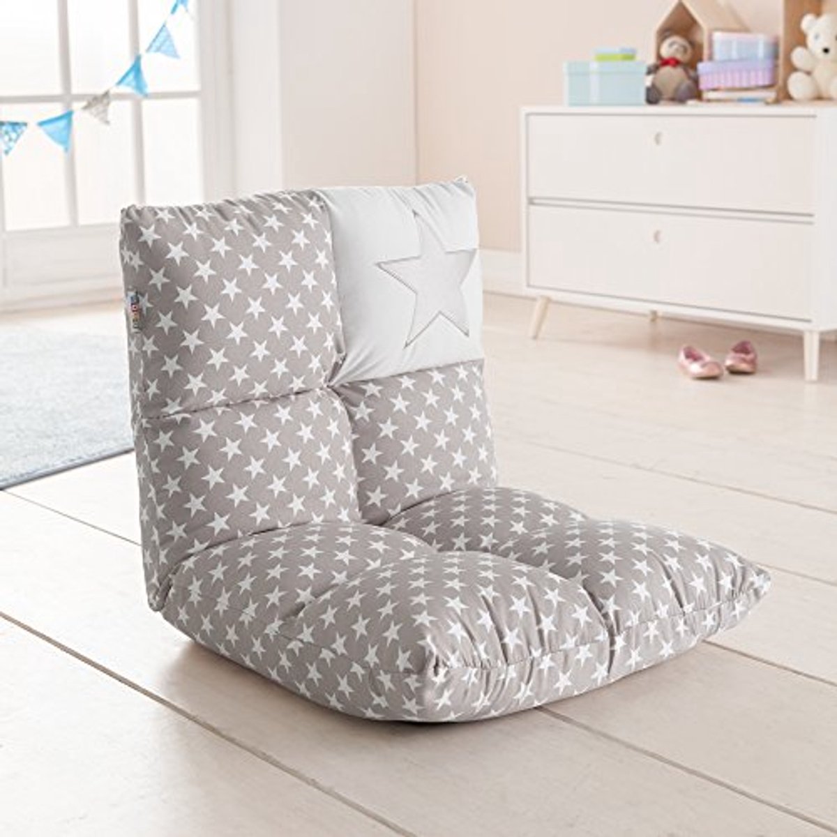 Image of 2-in-1 Kinderstoel en Kinderligstoel - Rugleuning 6-voudig verstelbaar in Grijs/Wit