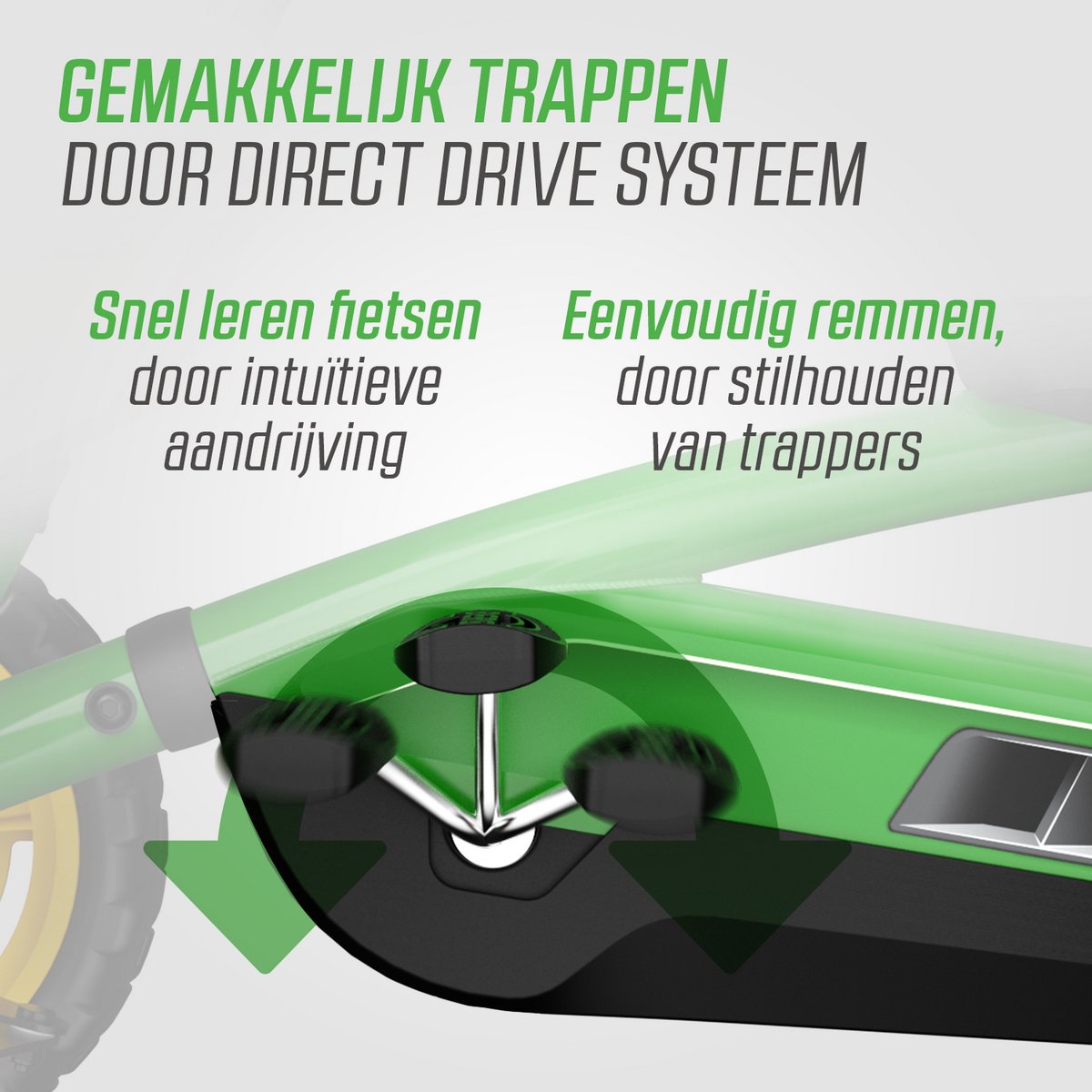 BERG Buzzy John Deere Skelter - Officieel licentieproduct - Verstelbare Stoel - Veilige en Stabiele Wegligging - Anti-Lek EVA banden - 2+ jaar - Groen/Geel — afbeelding 8