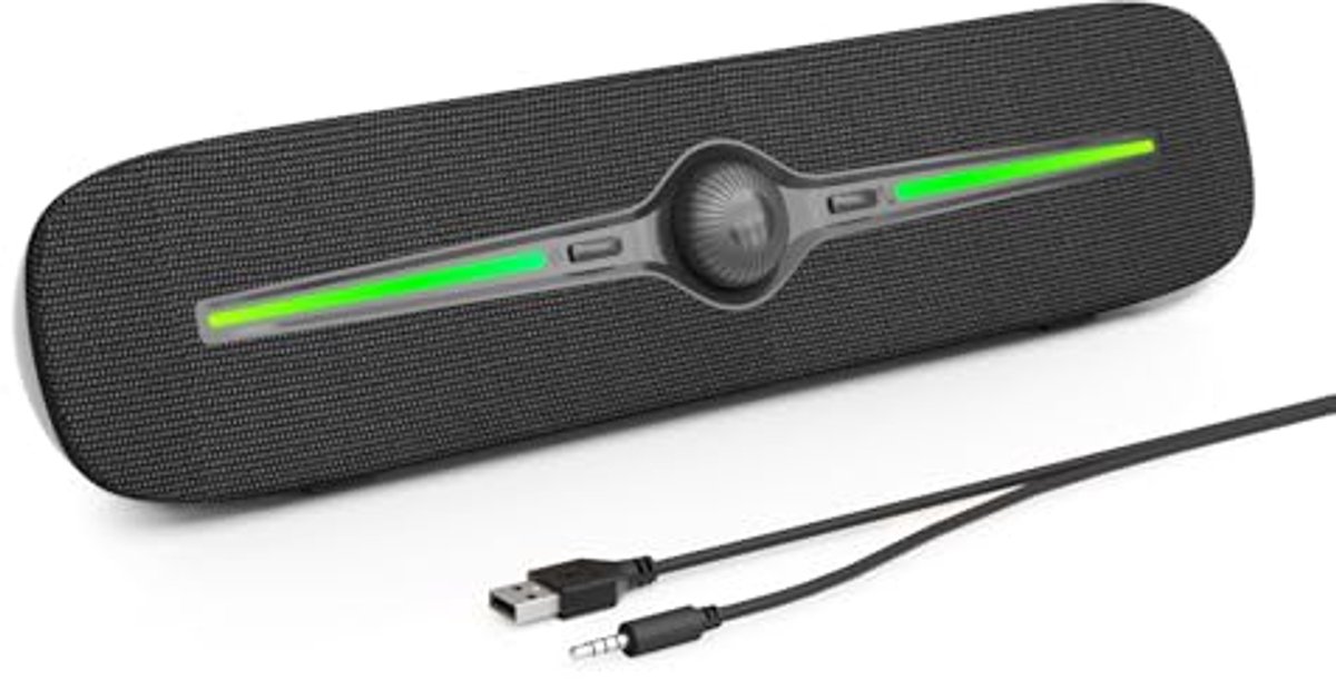 Gekleurde LED-luidspreker met USB-voeding en AUX-verbinding voor desktop geluid