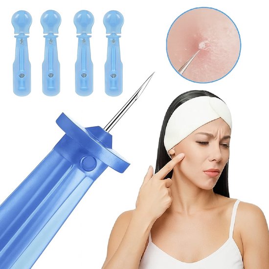 50 stuks Ultra-Scherpe Mee-eter Verwijderaar – Wegwerp Naald Extractor Set | Precisie Pimple & Comedone Verwijderingspennen | 3,2 × 0,8 cm
