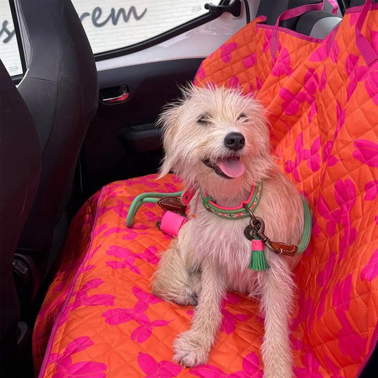 DWAM Couverture de Protection Voiture Chien – Tapis de Voiture – Rose – Tissu – Taille unique – 139 x 140 cm – La Fiesta