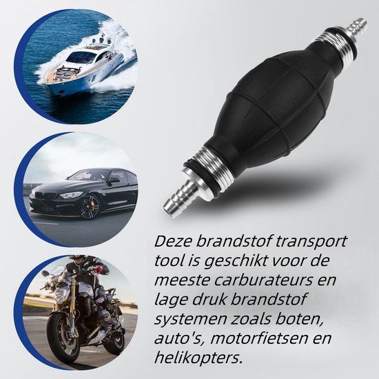 1 artikel - Handoliepomp voor auto's en boten - 8 mm - Handknijpbal voor auto's en boten - Aluminiumlegering - Enkelzijdige handpomp - Oliezuigpomp - Zwart — afbeelding 4