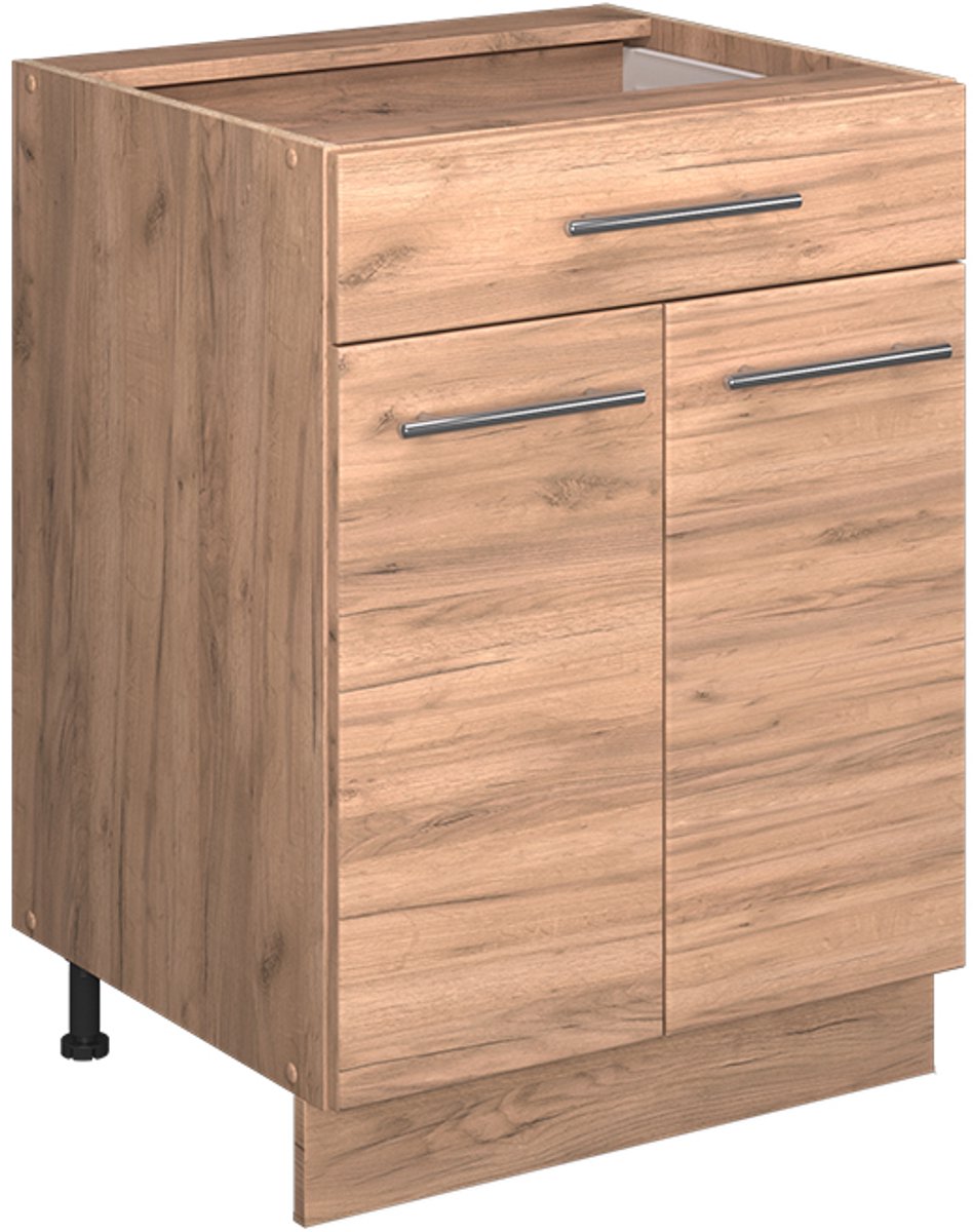 Vicco Fame-Line Keukenonderkast – 60 cm met lade, WB Antraciet Krachtige eik goud Goudkleurig Eiken/Goudkleurig Eiken