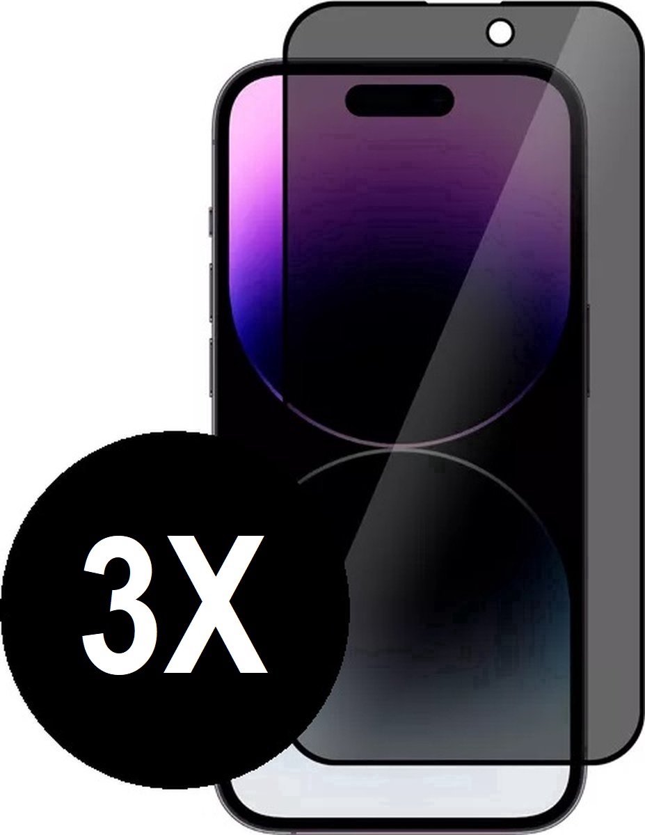Screenz® - PRIVACY Screenprotector geschikt voor iPhone 17 Air - Tempered glass Screen protector geschikt voor iPhone 17 Air - Privacy Beschermglas - Privé Glasplaatje - 3 stuks