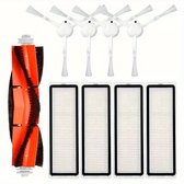 Accessoires voor Xiaomi Mi Robot Vacuümop 2 Pro/Reserveonderdelen Mop 2 Lite/Modellen MJST1SHW, MJSTL, MJST1S robotstofzuiger. 1 hoofdborstel, 4 zijborstels, 4 dweilen, 2 filters