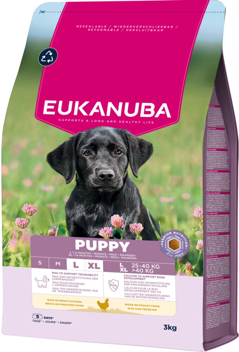 Eukanuba Eukanuba Hondenvoer Droog Life Care Dog Puppy Large Kip - 3 x 3 kg - Voordeelverpakking