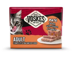 8x Voskes Original Paté Adult Kalkoen & Kip & Pompoen 8 x 95 gr