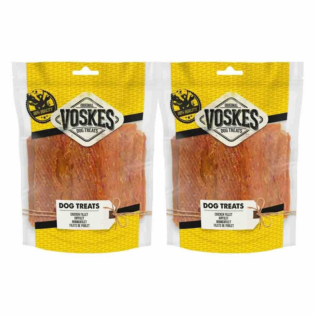 Voskes Hondensnack Kipfilet Dry - 2 x 400 gr - Voordeelverpakking