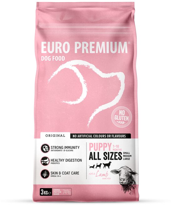 Euro Premium Puppy Lamb & Rice 3 kg - Hond