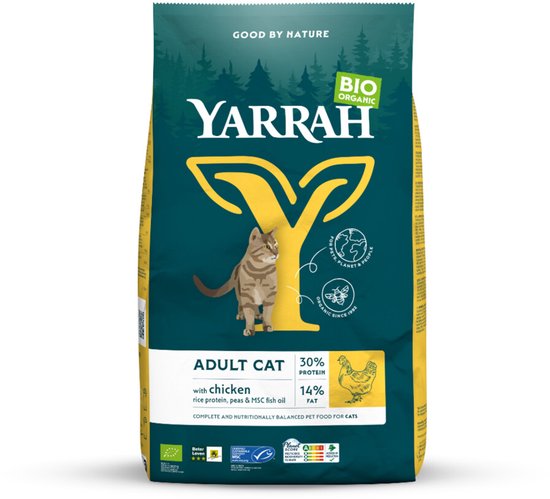 Yarrah Bio Kattenvoer Adult Kip - 4 x 2,4 kg - Voordeelverpakking
