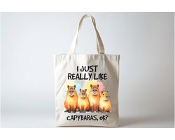 Tote Bag I Just Really Like Capybaras ok - Funny - SoFunny - Grappig - ZoGrappig - Sarcastisch - Sarcastic - Sarcasm - Cute - Gift - Capy - Capybara