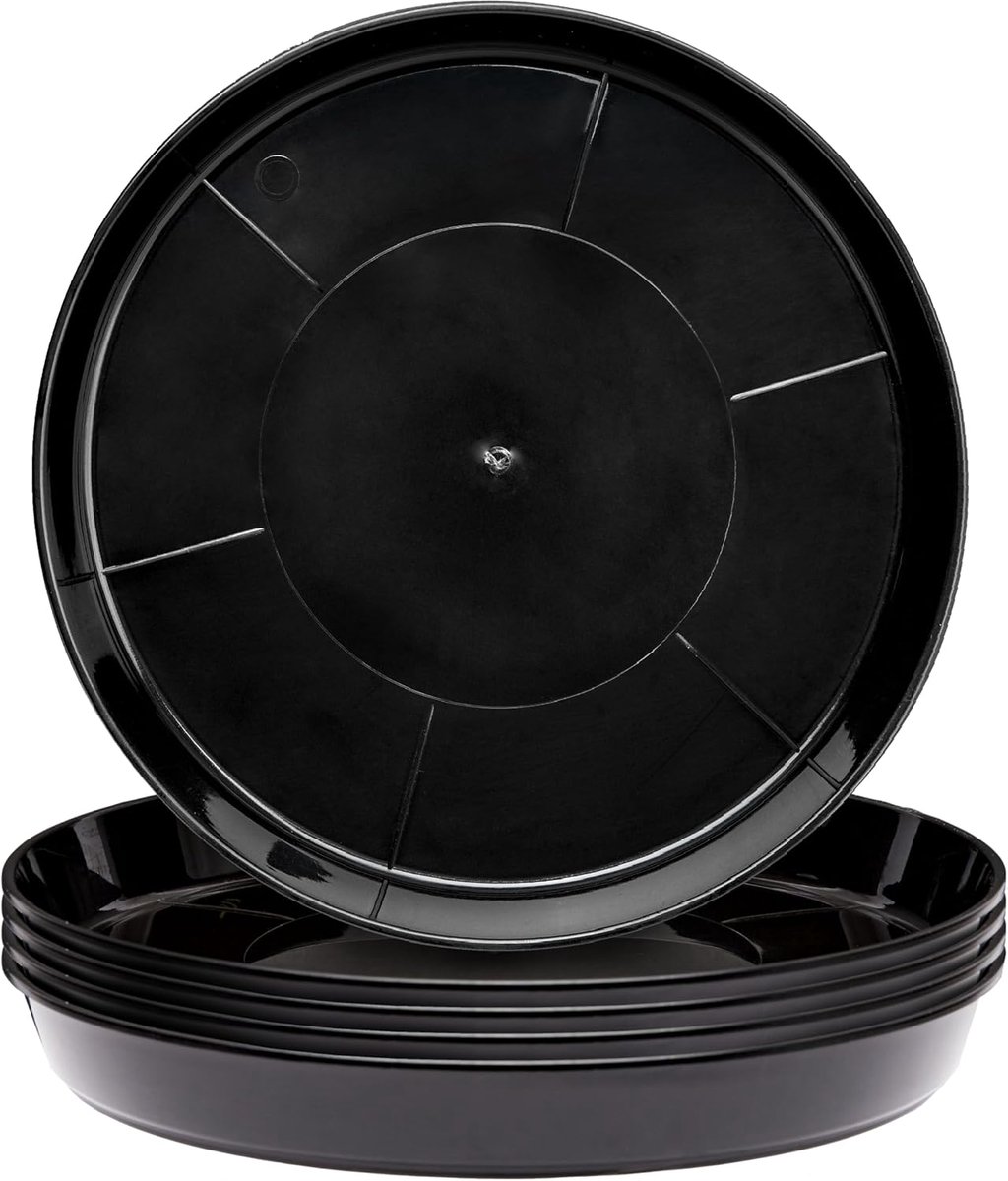 Garronda Ronde Bloempot Onderzetter – 5 stuks – Zwart - ⌀ 30cm H=4,5cm - GD-NIC-PotBase108