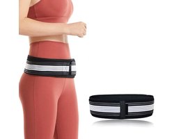 Bekkenband - Bekkengordel - Maat M - 120 cm - Heupondersteuningsgordel - Zwangerschapsbekkengordel - Rugondersteuningsgordel - Verstelbare bekkenondersteuningsgordel - Zwart - Unisex - Voor rugpijn, heuppijn, bekkenpijn, dijbeenpijn, bekkenpijn