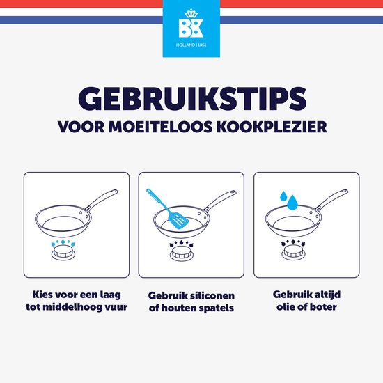 BK Blue Label Granite Koekenpan 20cm – PFAS-vrije antikleeflaag - Koekenpan inductie - Keramische koekenpan – Ovenbestendig tot 160°C - Koudgrepen - Zonder deksel - Blauw
