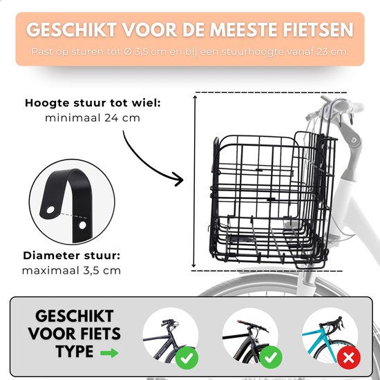 Panier vélo Boncy® Premium pour chien et courses - Caisse vélo avec sac amovible - Panier vélo avant ou arrière - Krat Paniers vélo Zwart - Caisses à vélo vélo électrique - Porte-bagages 40 litres