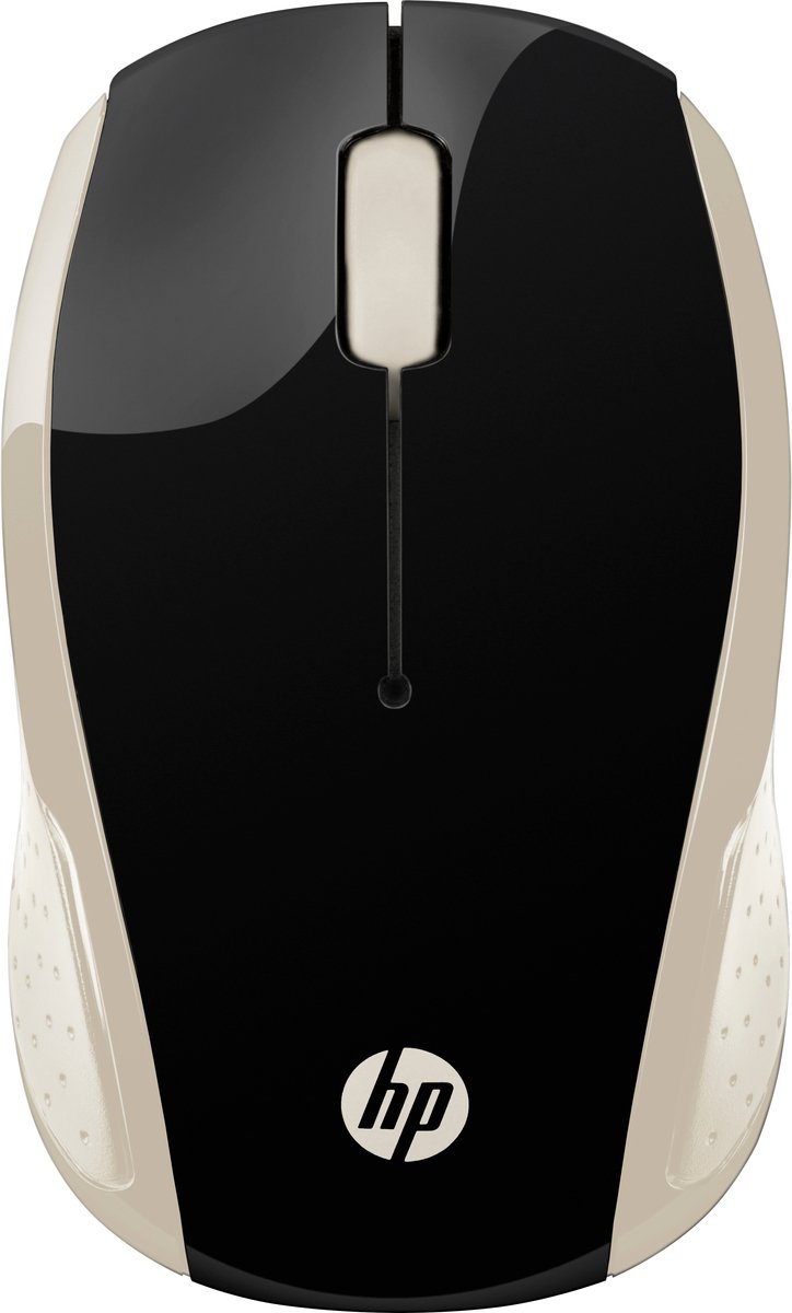 HP 200 RF Draadloos Ambidextrous Zwart, Goud muis