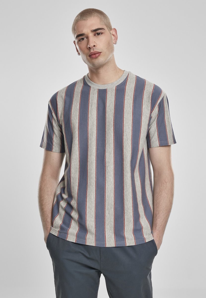 Urban Classics Printed Oversized Bold Stripe Heren T-shirt S Multicolours Multicolor