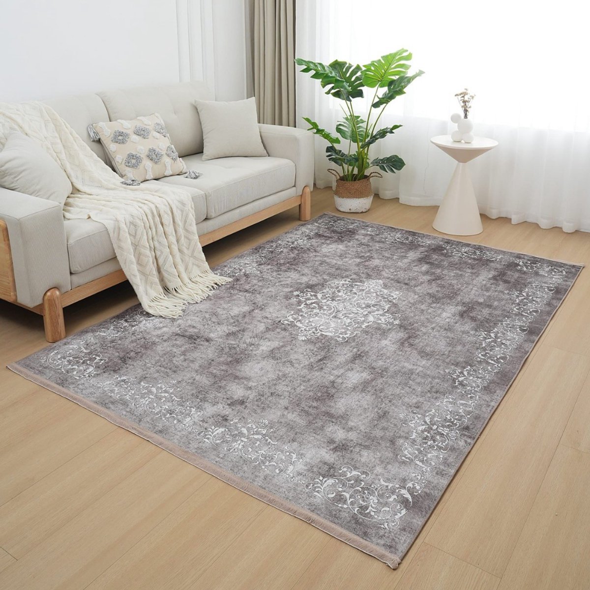 Wasbaar Tapijt 160x230 cm – Bruin – Antislip & Machinewasbaar op 30° – Modern Vloerkleed voor Woonkamer & Slaapkamer