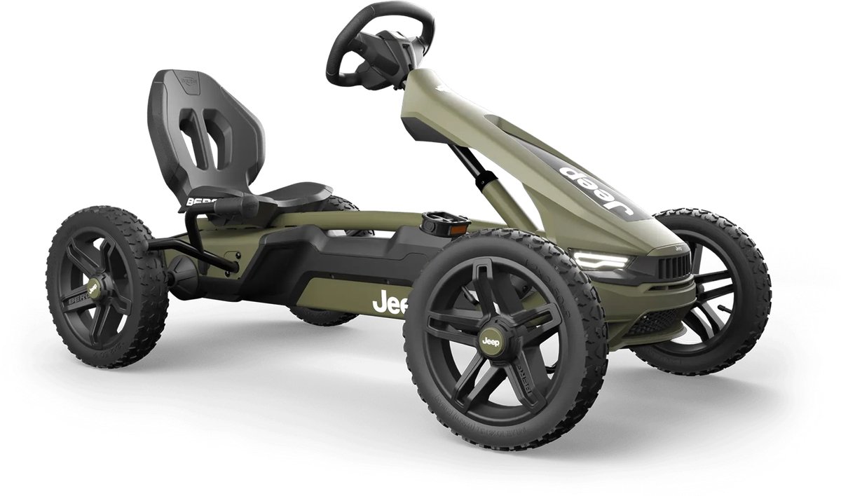 BERG Rally Jeep® Cherokee Skelter - Verstelbare stoel - Soundbox Race - LED Verlichting - 4+ Jaar - Groen — afbeelding 12