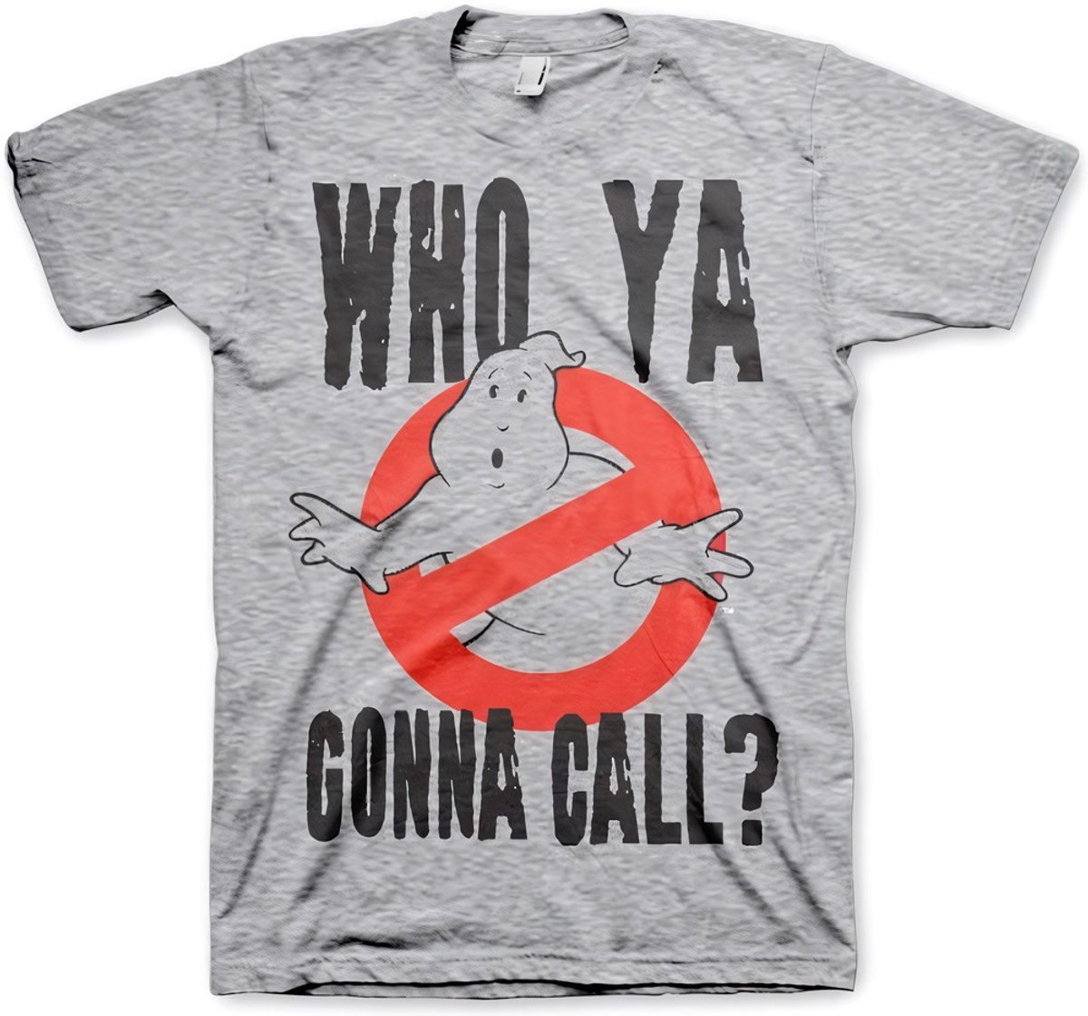 Ghostbusters Who Ya Gonna Call? T-Shirt Heather-Grey-S