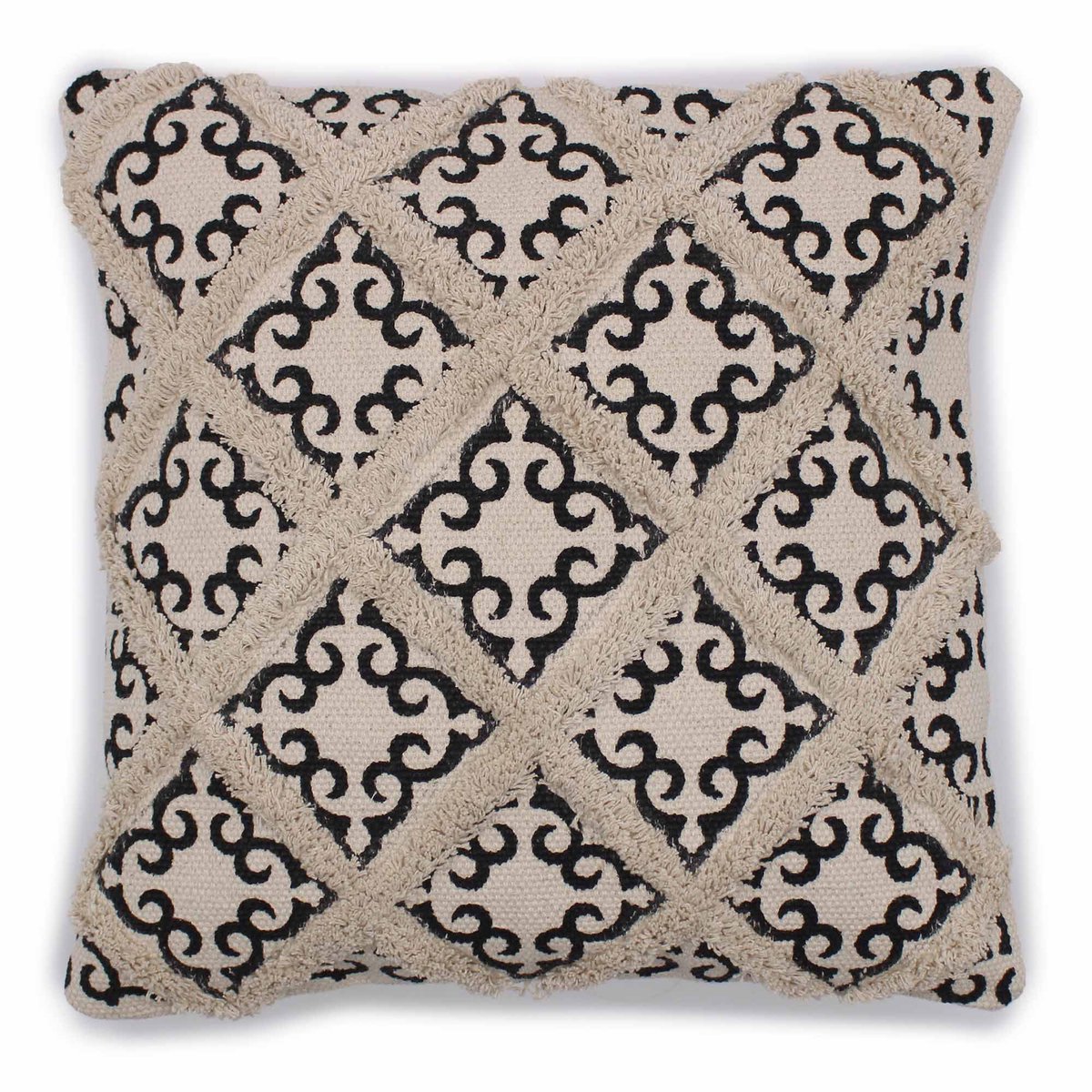 Klassieke kussenhoes - Lux Criss-Cross & Print - 45x45cm