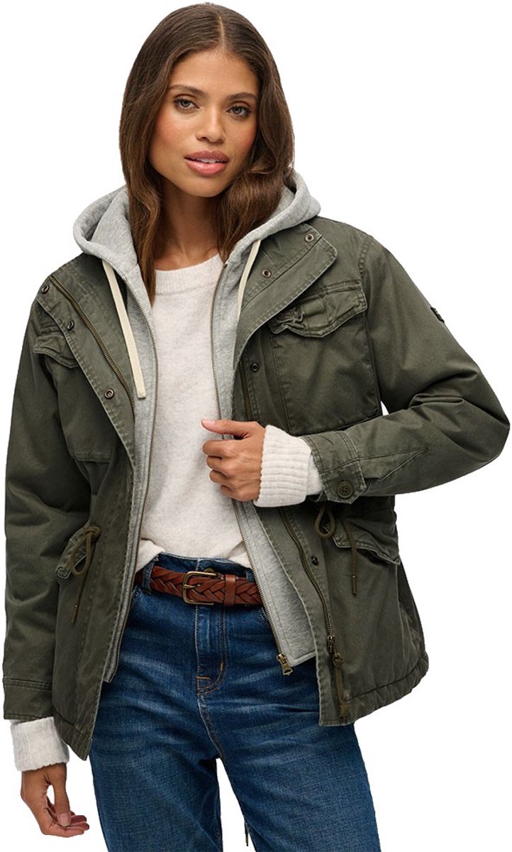 Superdry Borg Military Jas 2XS Vrouw Groen
