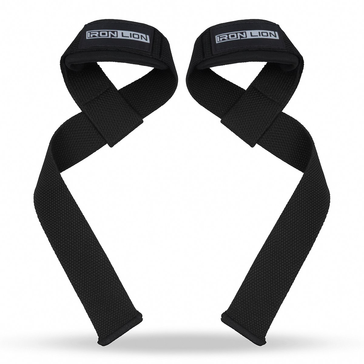 Iron Lion Lifting straps zwart - Lifting grips extra grip - Deadlift straps - Lift straps voor powerlifting, fitness en krachtraining - 2 stuks