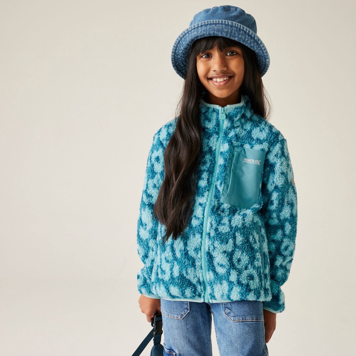Frankie warm isolerend teddy fleece vest voor kinderen Blauw